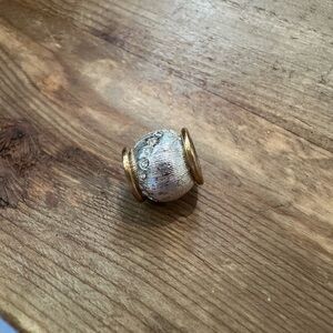 Brighton Silver-Tone Bead with Gold Accents